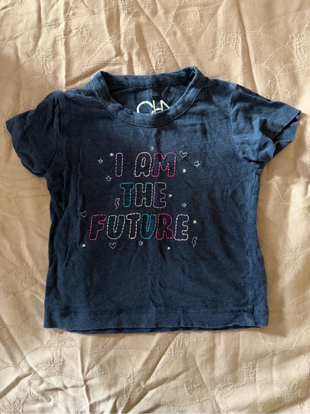Chaser Navy Tee with Multicolor 'I AM THE FUTURE' Graphic